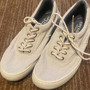 Sperry Men's Light Gray Canvas Boat Shoes